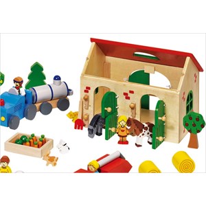 Ferme en bois jouet goki