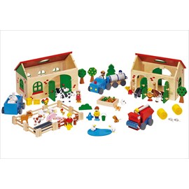 Ferme en bois jouet goki