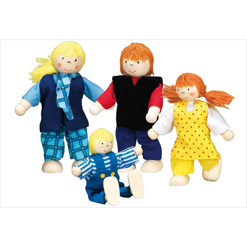 Poupées articulées goki, famille moderne