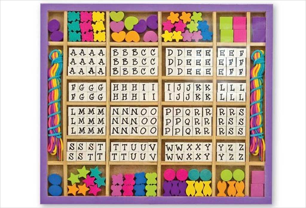 Set de perles en bois Alphabet Kit complet 200 pcs Enfants 4 ans + - Autres  Jeux créatifs - Achat & prix
