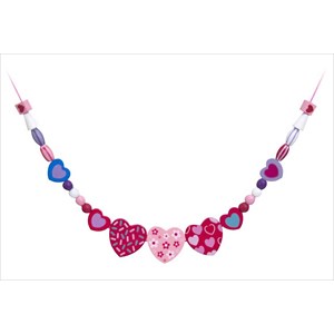 Jeu de perles à enfiler cœur rose