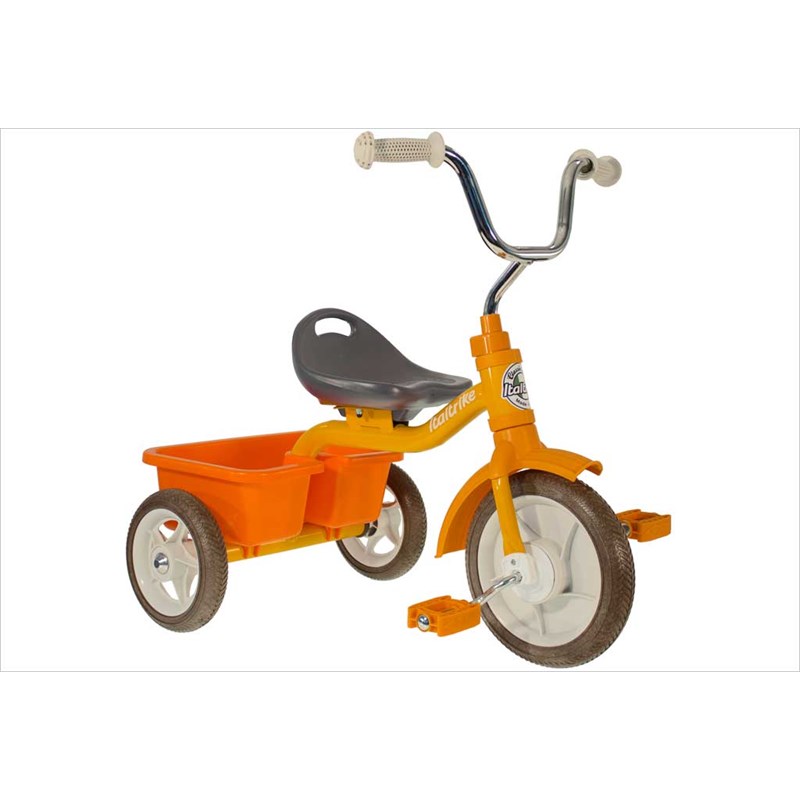 Tricycle métal orange avec benne italtri