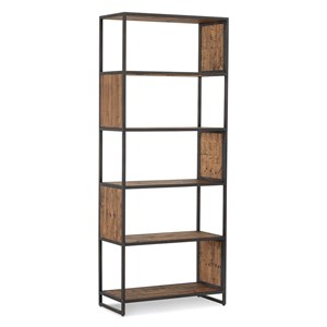 Bibliothèque bois-métal marron -