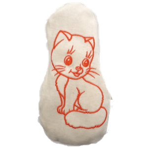 Chat tissu ecru