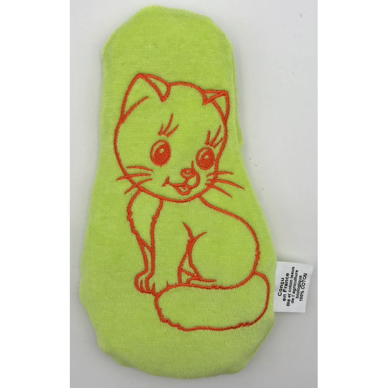 Chat tissu vert pomme