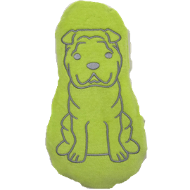 Chien tissu vert pomme