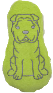 Chien tissu vert pomme