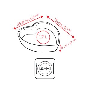 For you plat four céramique coeur rouge