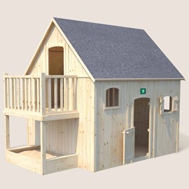 Cabane en bois sur pilotis avec mezzanin