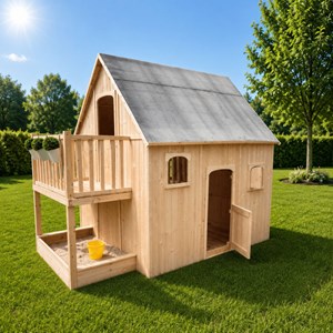 Cabane en bois sur pilotis avec mezzanin
