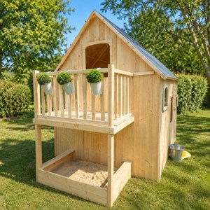 Cabane en bois sur pilotis avec mezzanin