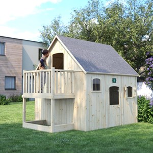 Cabane en bois sur pilotis avec mezzanin
