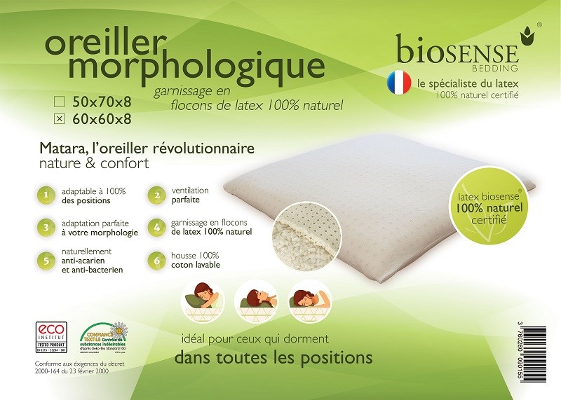 Oreiller morphologique 60X60X8