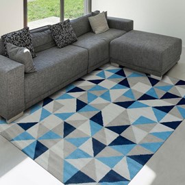 Tapis salon 240x340 bleu
