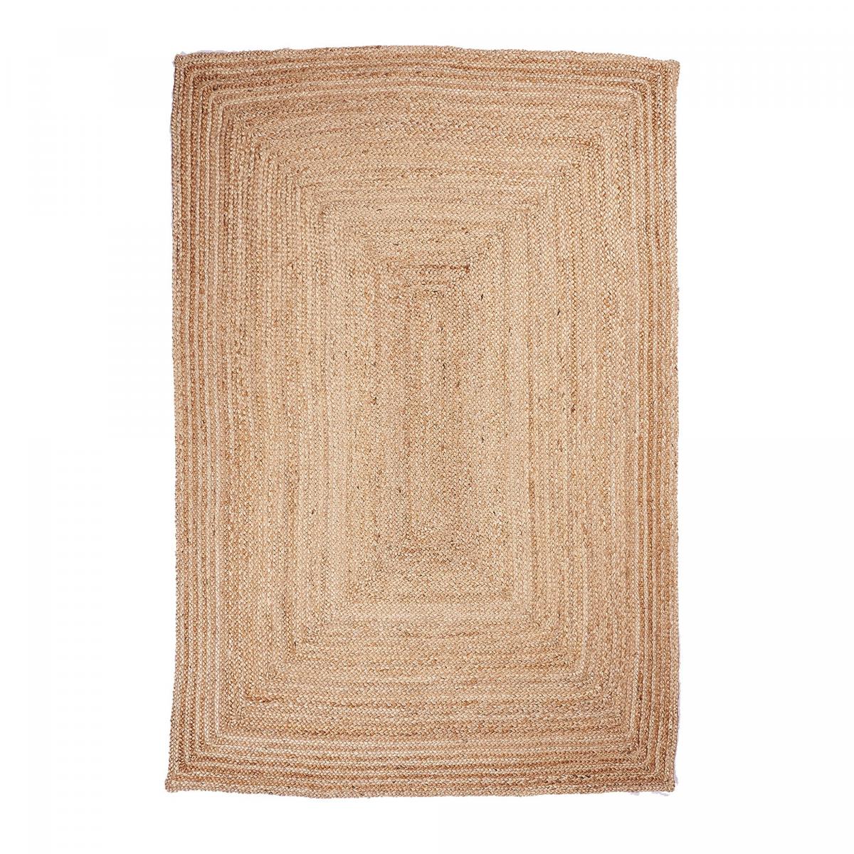 Tapis D'entrée En Jute Tissé Main 80x150 Cm - Coloris Beige, Naturel, Antidérapant - 9