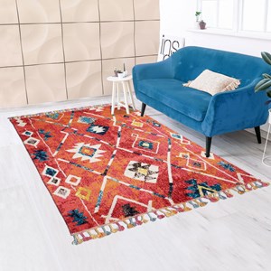 Tapis berbère  100x100 carre multicolore