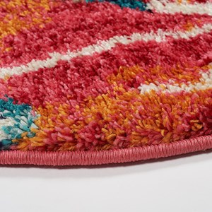 Tapis berbère  100x100 rond multicolore