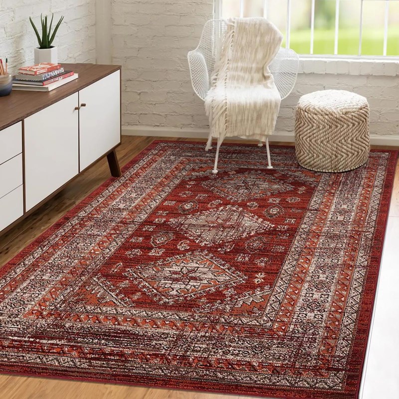 Tapis+orient+style+80x150+rouge