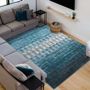 Tapis salon 160x230 bleu