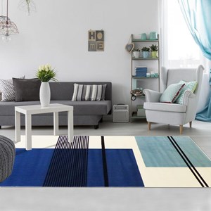 Tapis salon 80x150 bleu