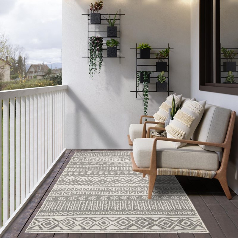 Tapis exterieur 200x290 gris