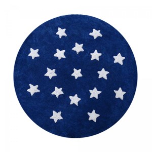 Tapis enfant 140x140 rond bleu