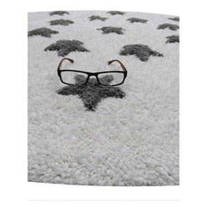 Tapis enfant 140x140 rond blanc