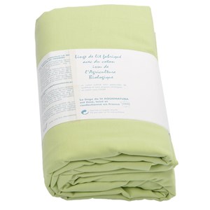 Drap housse - coton bio - vert