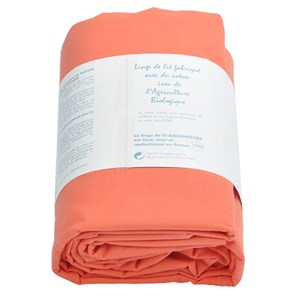 Drap housse - coton bio - corail