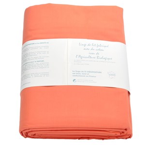Housse de couette - coton bio - corail