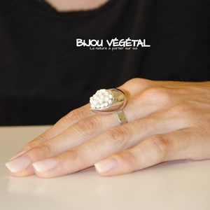 Bague végétale goutte fleurs