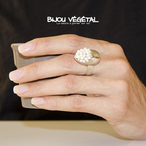 Bague végétale goutte fleurs