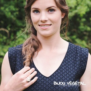 Bague végétale goutte fleurs