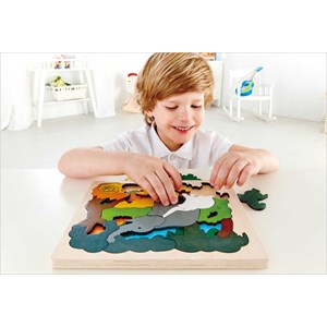 Puzzle en bois animaux d'asie hape