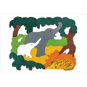 Puzzle en bois animaux d'asie hape