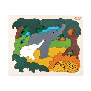 Puzzle en bois animaux d'asie hape