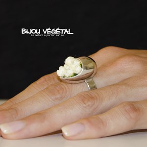 Bague végétale goutte fleurs