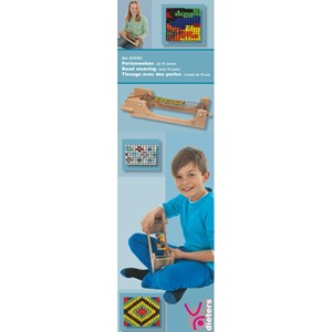 Grand cadre de tissage avec perles