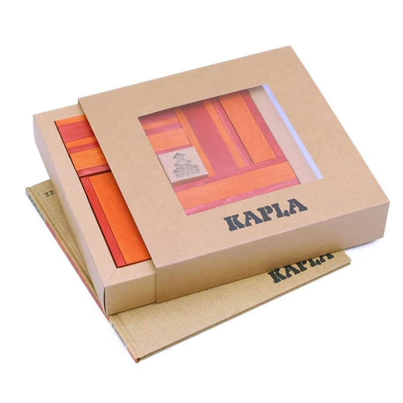 Coffret 40 planchettes rouges et orange (Kapla) - Image 1
