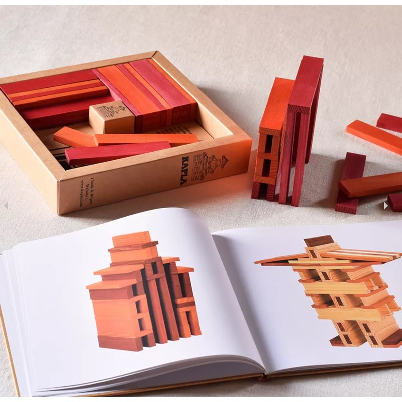 Coffret 40 planchettes rouges et orange (Kapla) - Image 3