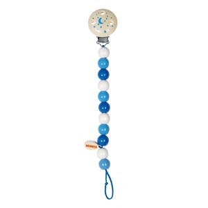 Attache tétine lune bleue