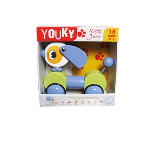 Jouet à tirer youki le petit chien bleu