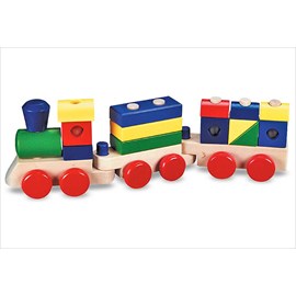 Train en bois cube à empiler