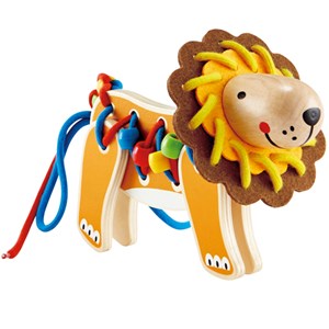 Lacing lion by hape lion à lacer en bois