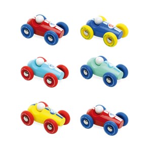 Voiture en bois - lot de 6 mini bolides