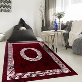 Tapis salon 80x300 rouge