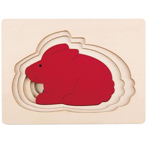 Puzzle enfant encastrement hape 5 lapins
