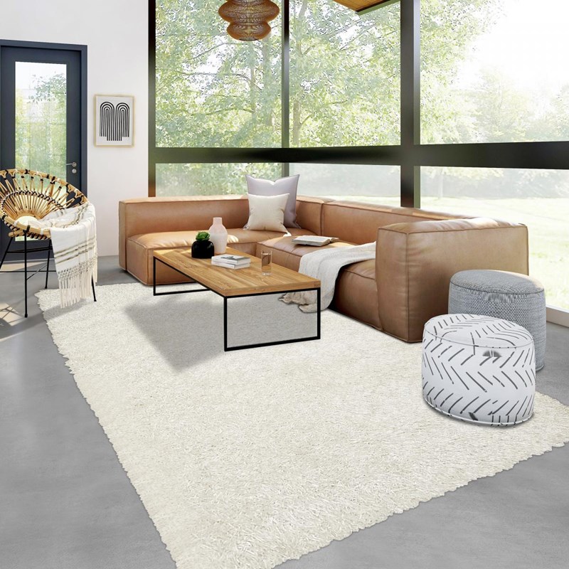 Un Amour de Tapis - Tapis shaggy 160x240 blanc