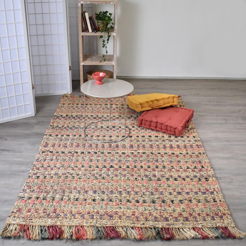 Tapis jute 160x230 multicolore