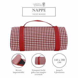 Nappe pique-nique vichy rouge (280x 140)